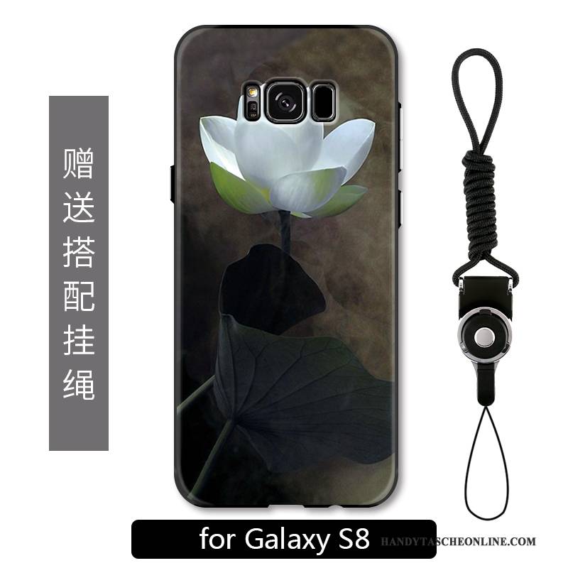 Hülle Samsung Galaxy S8 Schutz Handyhüllen Blumen, Case Samsung Galaxy S8 Farbe Hängende Verzierungen Chinesische Art