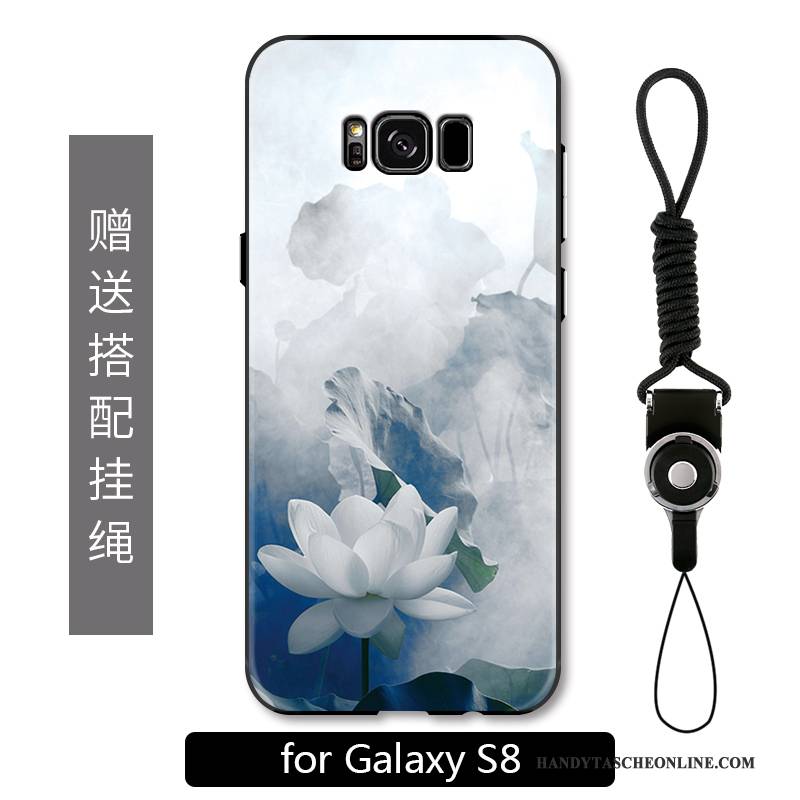 Hülle Samsung Galaxy S8 Schutz Handyhüllen Blumen, Case Samsung Galaxy S8 Farbe Hängende Verzierungen Chinesische Art