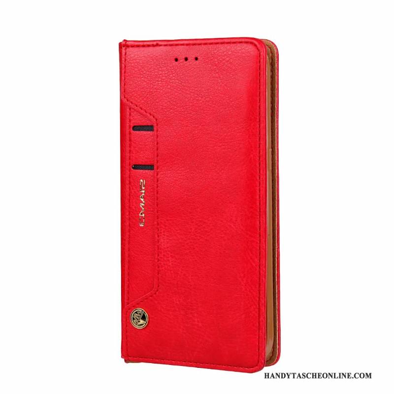 Hülle Samsung Galaxy S8+ Schutz Handyhüllen Rot, Case Samsung Galaxy S8+ Leder Anti-sturz