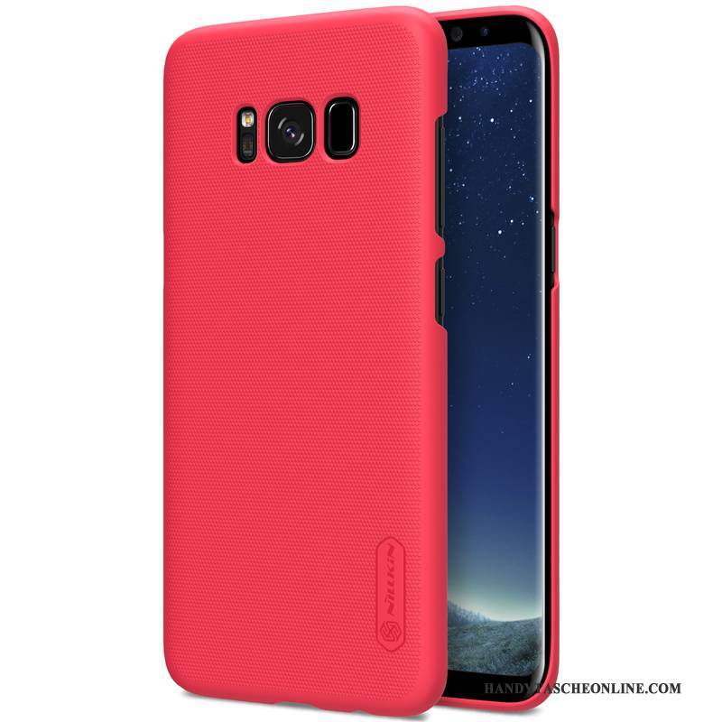 Hülle Samsung Galaxy S8+ Schutz Nubuck Dünne, Case Samsung Galaxy S8+ Handyhüllen Rot