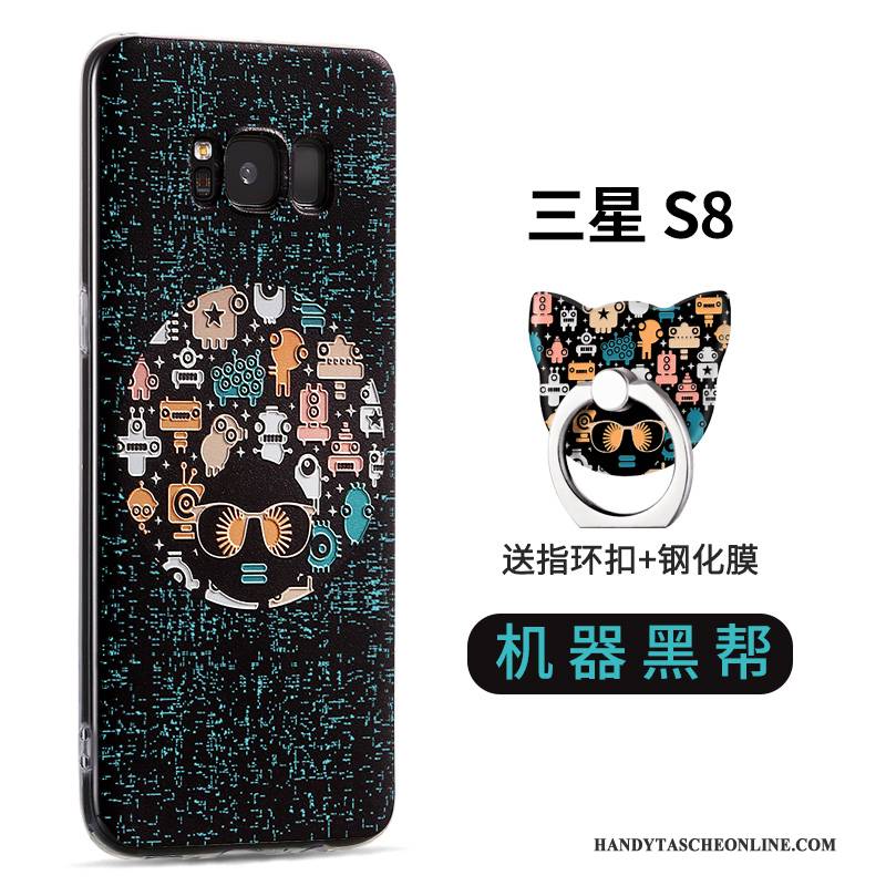 Hülle Samsung Galaxy S8 Schutz Nubuck Grün, Case Samsung Galaxy S8 Karikatur Handyhüllen Anti-sturz