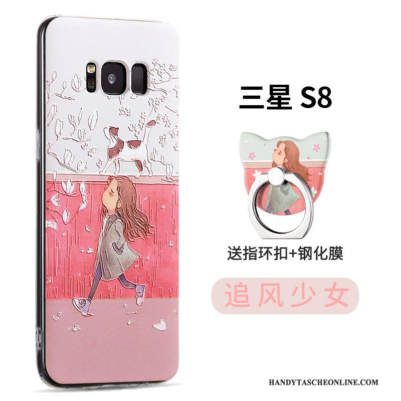 Hülle Samsung Galaxy S8 Schutz Nubuck Grün, Case Samsung Galaxy S8 Karikatur Handyhüllen Anti-sturz