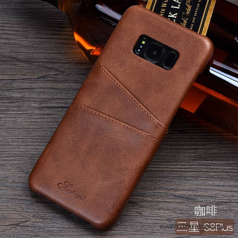 Hülle Samsung Galaxy S8+ Schutz Orange Karte, Case Samsung Galaxy S8+ Leder Anti-sturz Trend