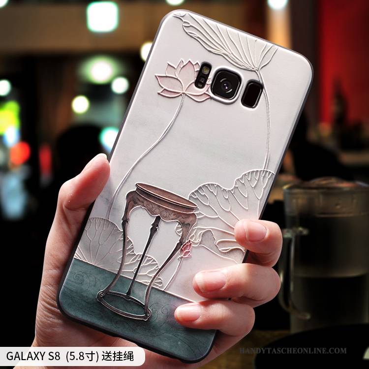 Hülle Samsung Galaxy S8 Silikon Handyhüllen Chinesische Art, Case Samsung Galaxy S8 Taschen Rosa Anti-sturz