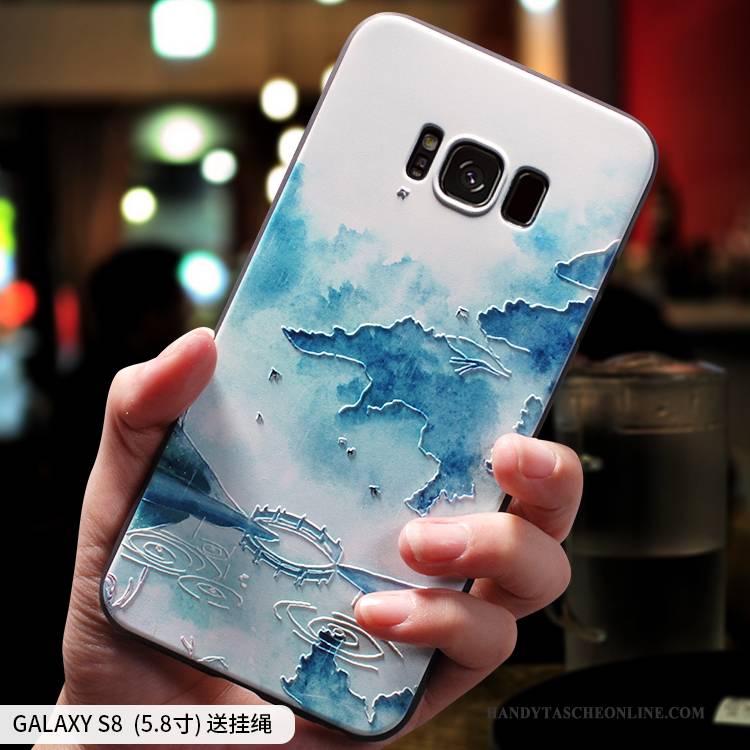 Hülle Samsung Galaxy S8 Silikon Handyhüllen Chinesische Art, Case Samsung Galaxy S8 Taschen Rosa Anti-sturz