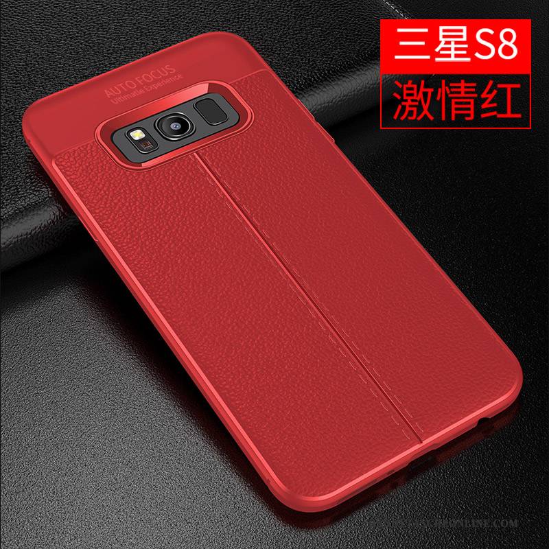 Hülle Samsung Galaxy S8 Silikon Rot Muster, Case Samsung Galaxy S8 Weiche Trend Handyhüllen