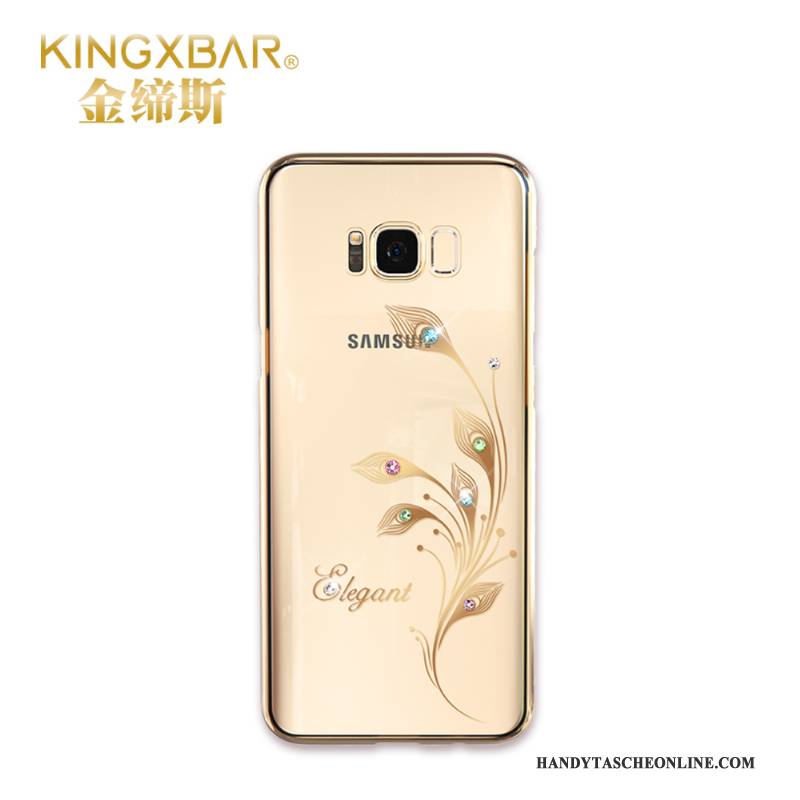 Hülle Samsung Galaxy S8+ Strass Transparent Handyhüllen, Case Samsung Galaxy S8+ Schutz Gold Schlank