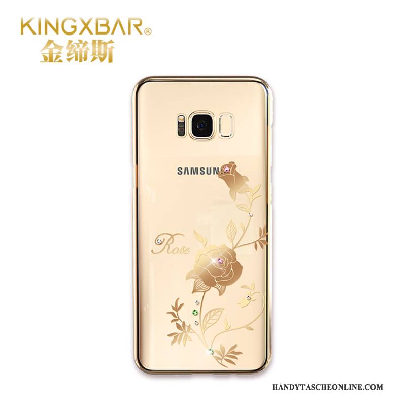 Hülle Samsung Galaxy S8+ Strass Transparent Handyhüllen, Case Samsung Galaxy S8+ Schutz Gold Schlank