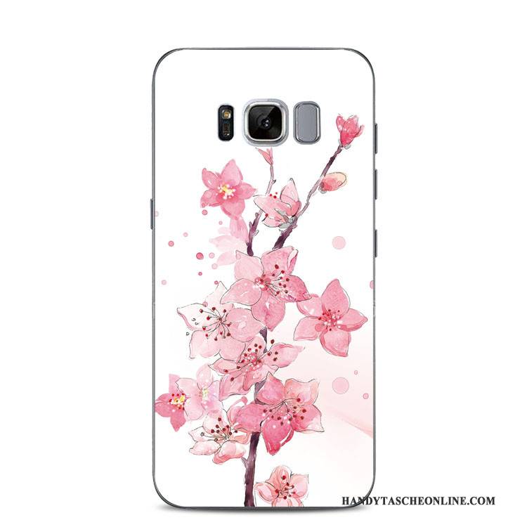 Hülle Samsung Galaxy S8+ Taschen Pfirsichblüten Rosa, Case Samsung Galaxy S8+ Prägung Handyhüllen Anti-sturz