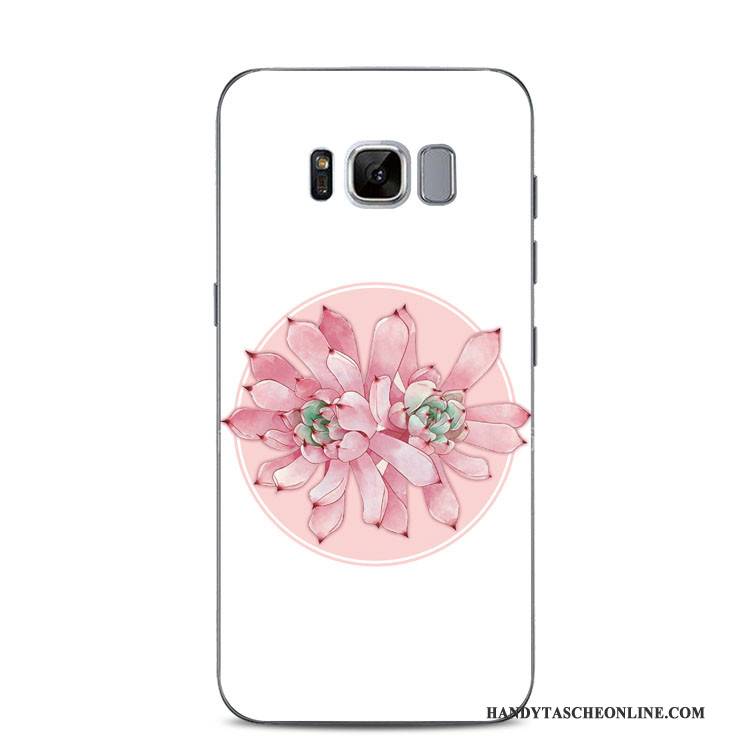 Hülle Samsung Galaxy S8+ Taschen Pfirsichblüten Rosa, Case Samsung Galaxy S8+ Prägung Handyhüllen Anti-sturz