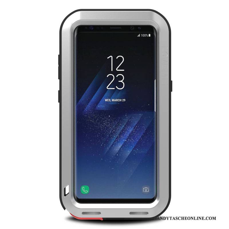 Hülle Samsung Galaxy S8+ Taschen Weiß Drei Verteidigungen, Case Samsung Galaxy S8+ Metall Anti-sturz