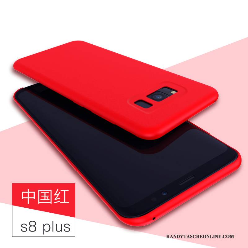 Hülle Samsung Galaxy S8+ Weiche Anti-sturz Handyhüllen, Case Samsung Galaxy S8+ Luxus Schwarz Rot