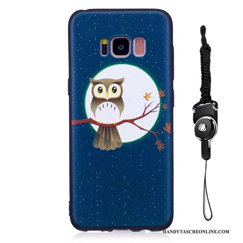 Hülle Samsung Galaxy S8+ Weiche Blau Handyhüllen, Case Samsung Galaxy S8+ Taschen Nubuck