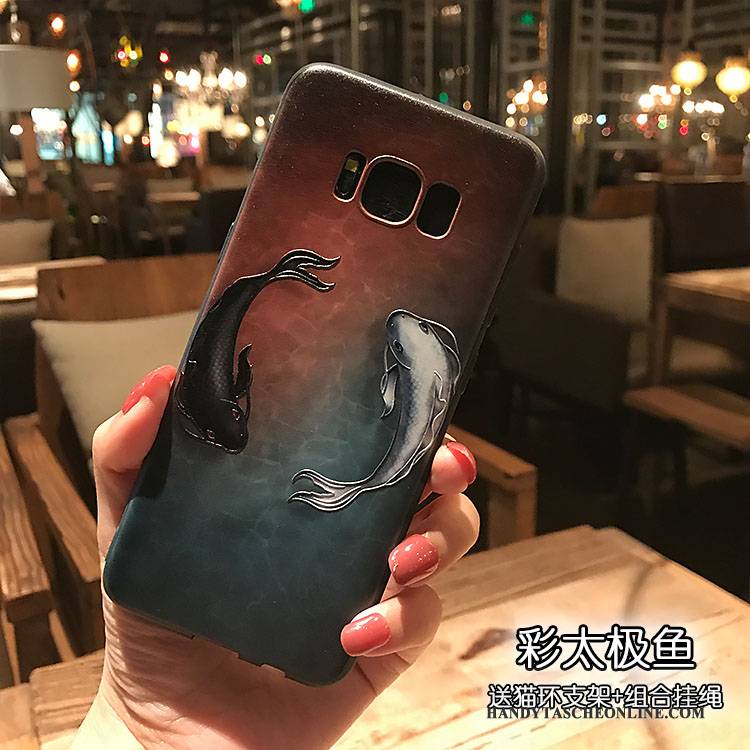 Hülle Samsung Galaxy S8 Weiche Farbe Handyhüllen, Case Samsung Galaxy S8 Silikon Schwarz Nubuck