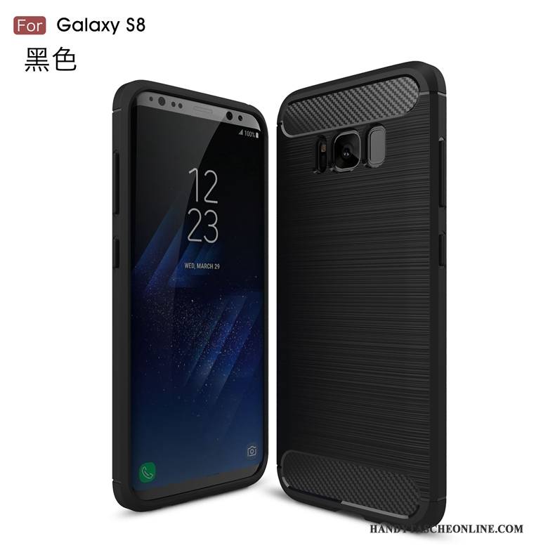 Hülle Samsung Galaxy S8 Weiche Faser Seide, Case Samsung Galaxy S8 Schutz Handyhüllen Schwarz