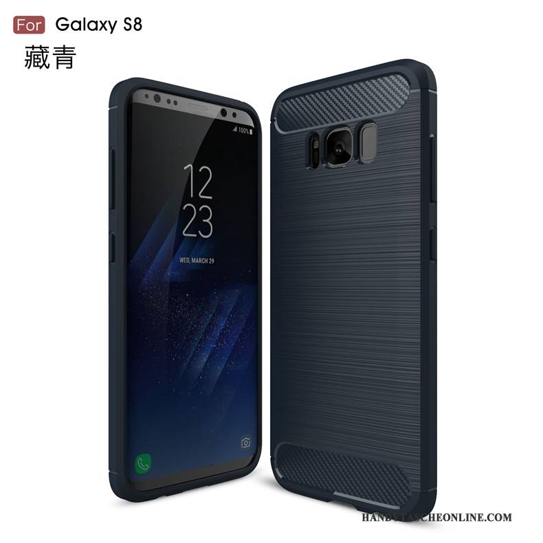 Hülle Samsung Galaxy S8 Weiche Faser Seide, Case Samsung Galaxy S8 Schutz Handyhüllen Schwarz