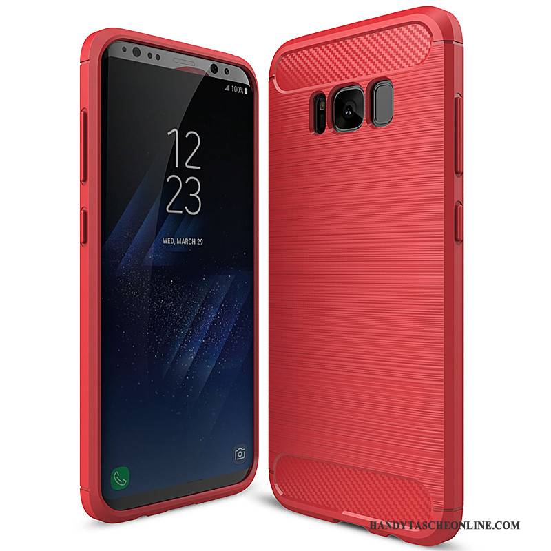 Hülle Samsung Galaxy S8+ Weiche Handyhüllen Rot, Case Samsung Galaxy S8+ Schutz Faser