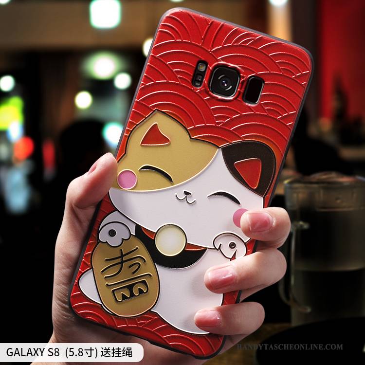 Hülle Samsung Galaxy S8+ Weiche Persönlichkeit Reichtum, Case Samsung Galaxy S8+ Kreativ Rot Trendmarke