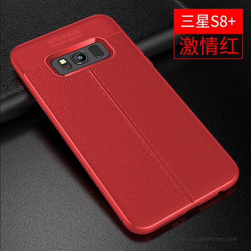 Hülle Samsung Galaxy S8+ Weiche Rot Trend, Case Samsung Galaxy S8+ Leder Handyhüllen Anti-sturz