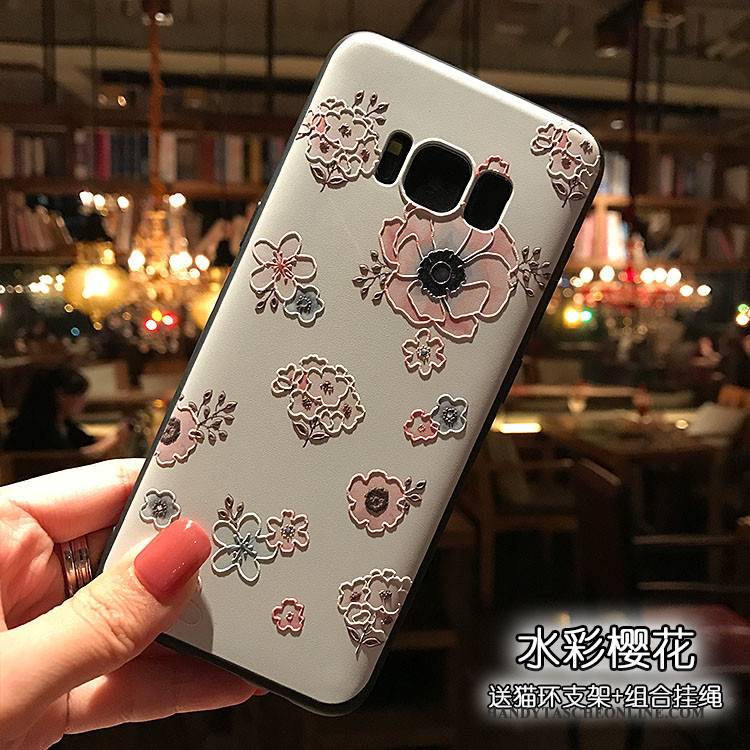 Hülle Samsung Galaxy S8 Weiche Schwarz Rosa, Case Samsung Galaxy S8 Halterung Nubuck Handyhüllen