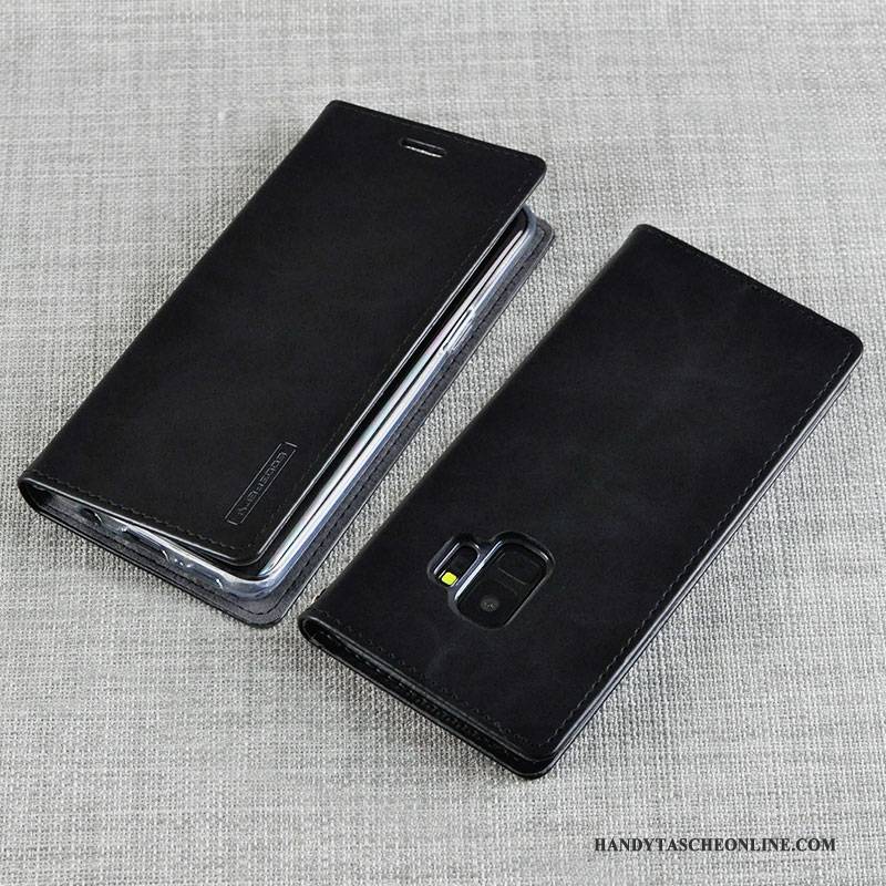 Hülle Samsung Galaxy S9 Folio Handyhüllen Grün, Case Samsung Galaxy S9 Lederhülle Schlank