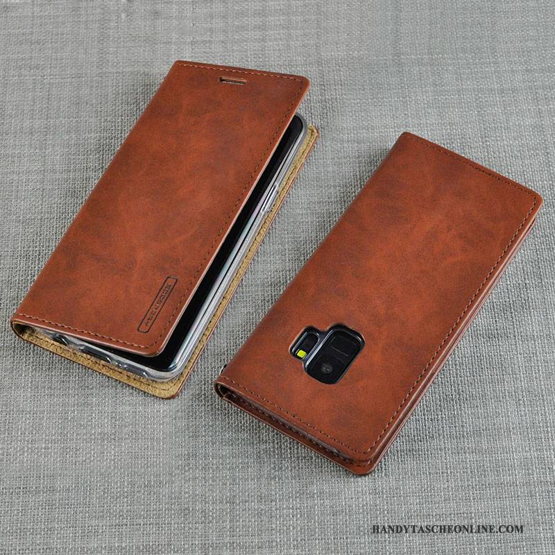 Hülle Samsung Galaxy S9+ Folio Schlank Grün, Case Samsung Galaxy S9+ Weiche Handyhüllen