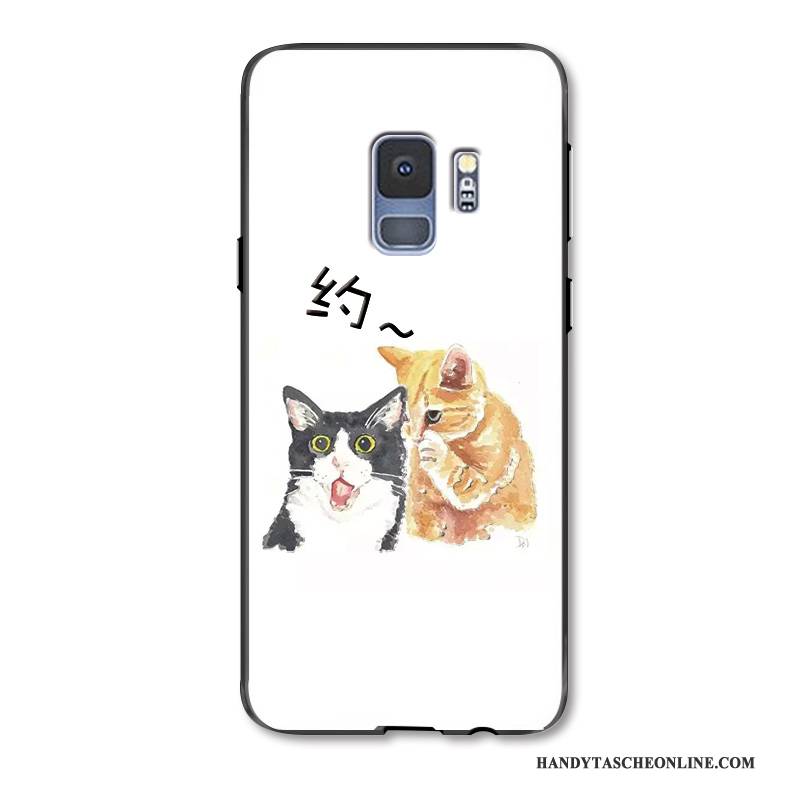 Hülle Samsung Galaxy S9+ Gemalt Handyhüllen Liebhaber, Case Samsung Galaxy S9+ Karikatur Lustig Frisch