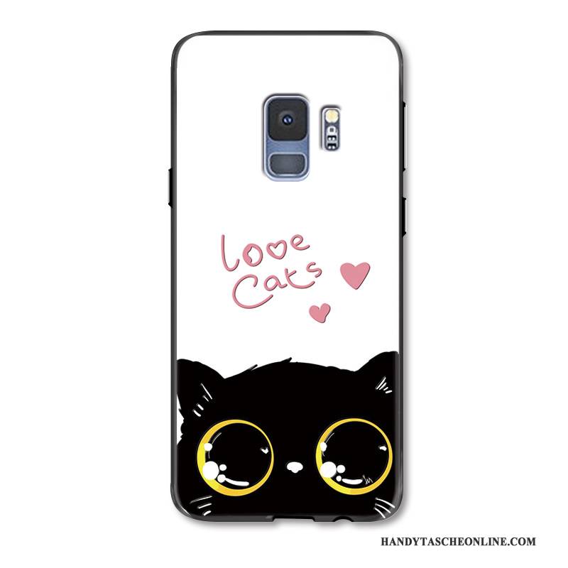 Hülle Samsung Galaxy S9 Gemalt Katzen Nette, Case Samsung Galaxy S9 Karikatur Groß Trend