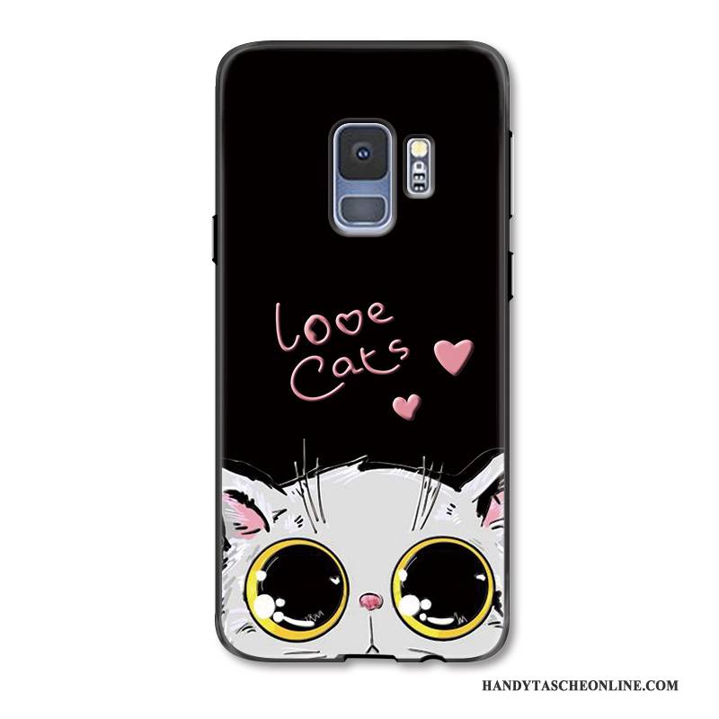 Hülle Samsung Galaxy S9 Gemalt Katzen Nette, Case Samsung Galaxy S9 Karikatur Groß Trend