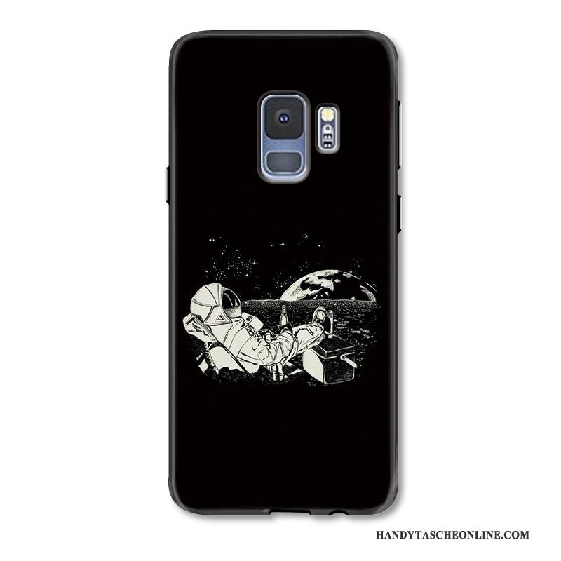 Hülle Samsung Galaxy S9 Gemalt Sternenhimmel Handyhüllen, Case Samsung Galaxy S9 Schutz Monat Persönlichkeit