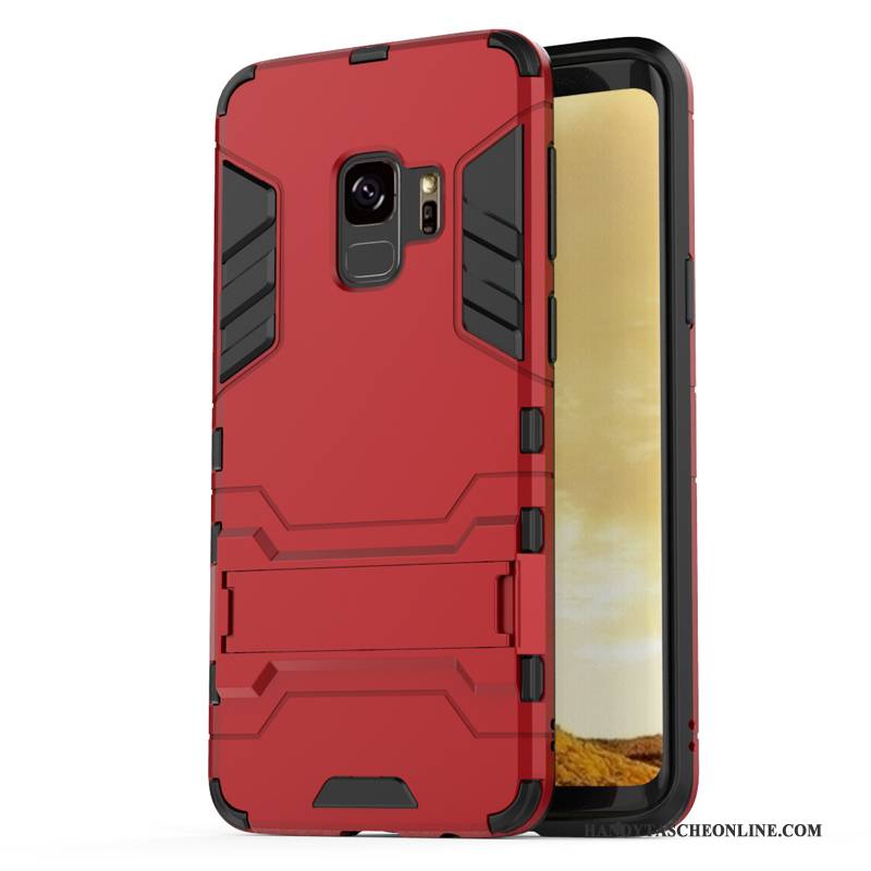 Hülle Samsung Galaxy S9+ Halterung Persönlichkeit Nubuck, Case Samsung Galaxy S9+ Taschen Rot Anti-sturz