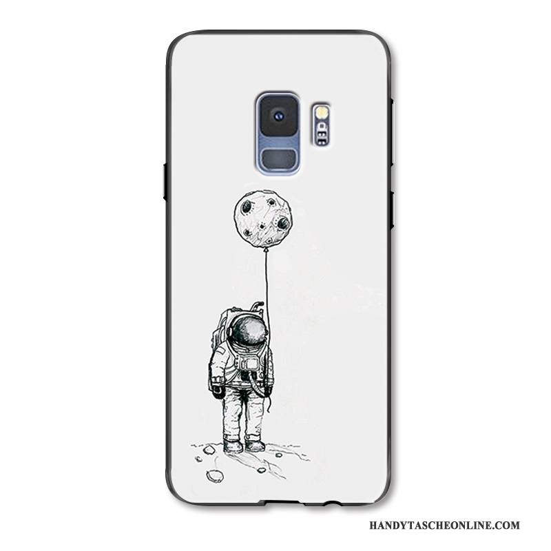 Hülle Samsung Galaxy S9 Karikatur Einfach Persönlichkeit, Case Samsung Galaxy S9 Prägung Schwarz Handyhüllen