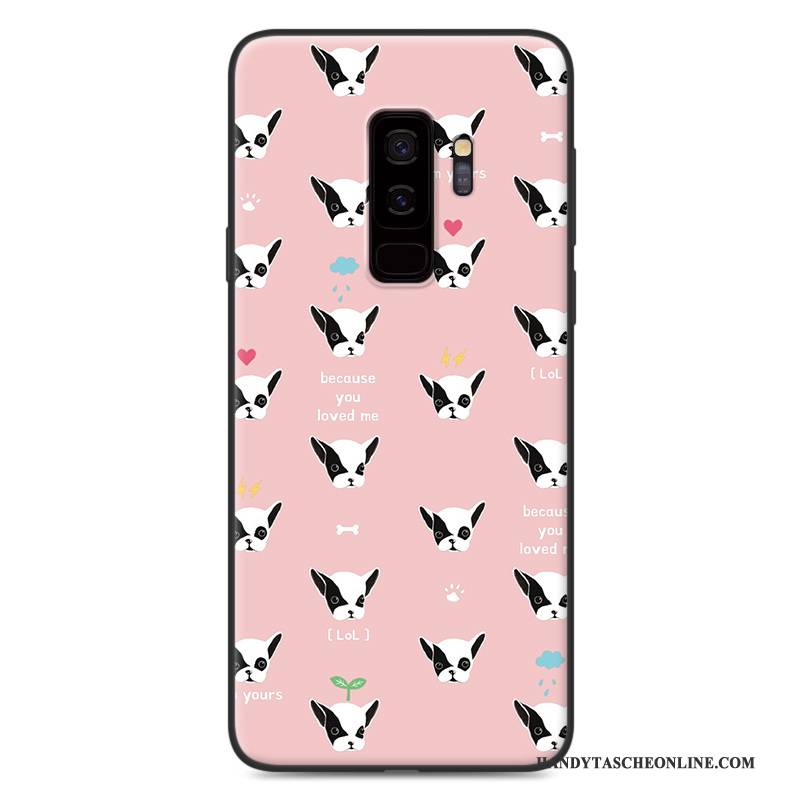 Hülle Samsung Galaxy S9 Karikatur Handyhüllen Nubuck, Case Samsung Galaxy S9 Taschen Rosa