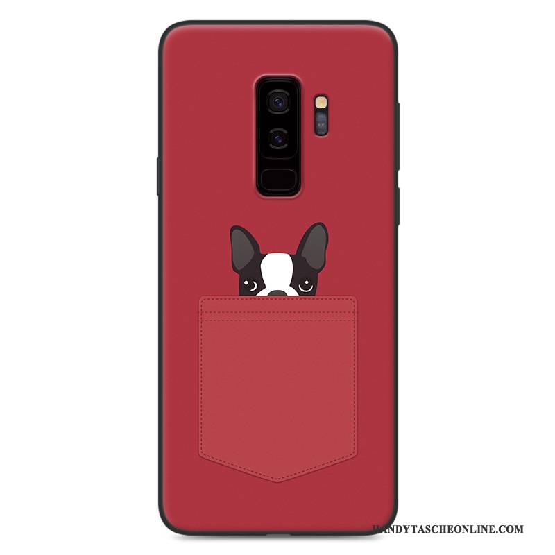 Hülle Samsung Galaxy S9 Karikatur Handyhüllen Nubuck, Case Samsung Galaxy S9 Taschen Rosa