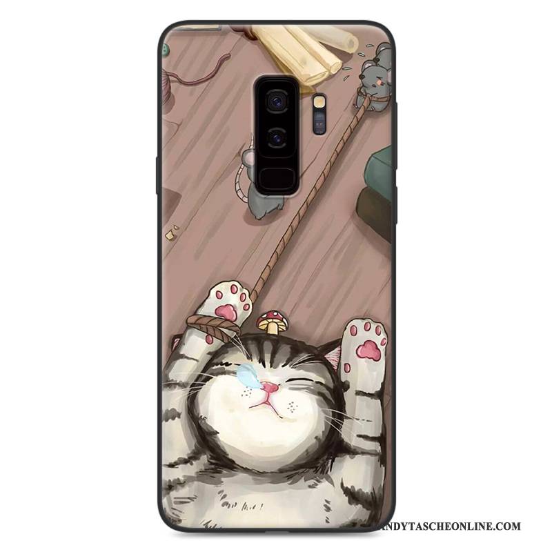 Hülle Samsung Galaxy S9 Karikatur Handyhüllen Nubuck, Case Samsung Galaxy S9 Taschen Rosa