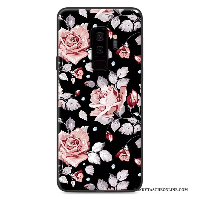 Hülle Samsung Galaxy S9 Karikatur Handyhüllen Nubuck, Case Samsung Galaxy S9 Taschen Rosa