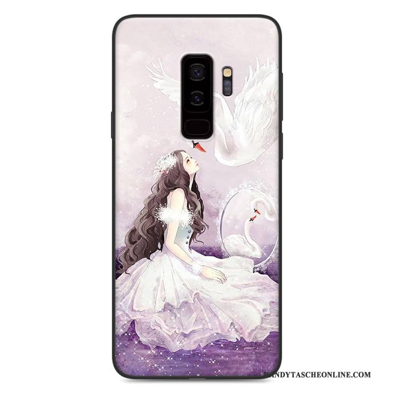 Hülle Samsung Galaxy S9 Karikatur Handyhüllen Nubuck, Case Samsung Galaxy S9 Taschen Rosa