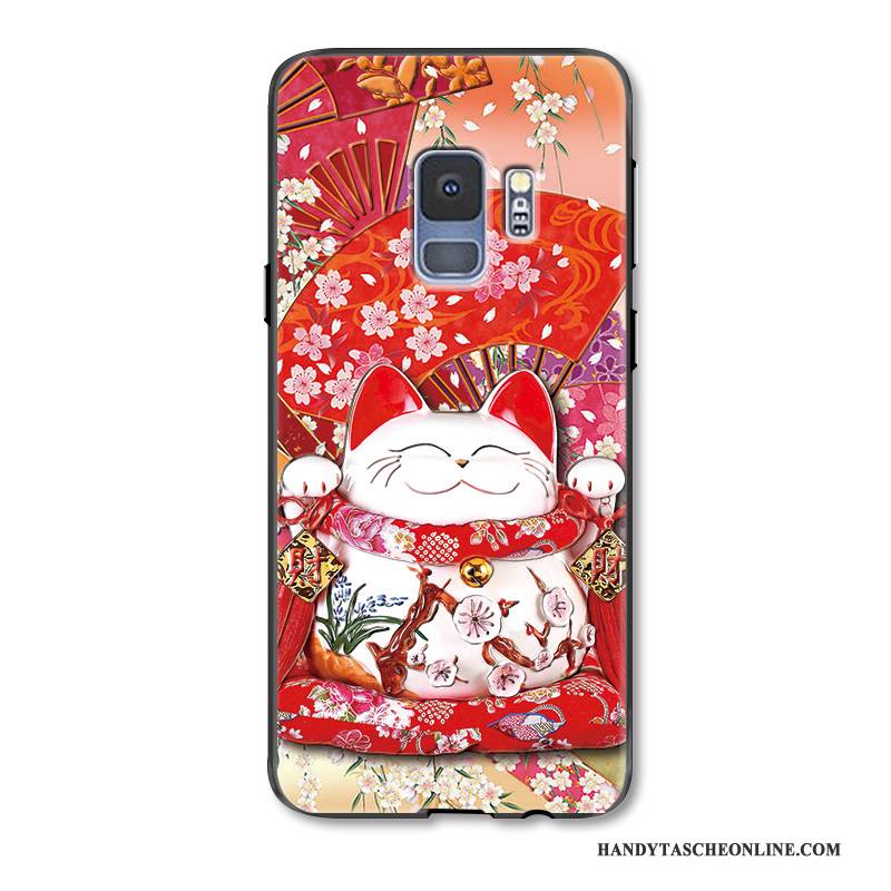 Hülle Samsung Galaxy S9+ Karikatur Reichtum Hängende Verzierungen, Case Samsung Galaxy S9+ Prägung Nette Katzen