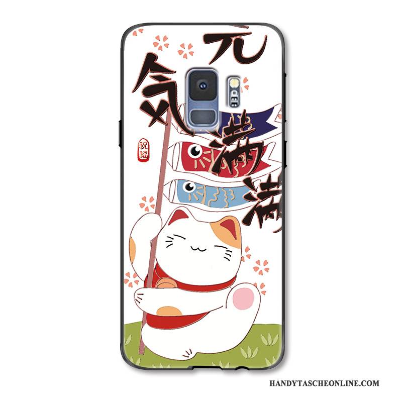 Hülle Samsung Galaxy S9+ Karikatur Reichtum Hängende Verzierungen, Case Samsung Galaxy S9+ Prägung Nette Katzen