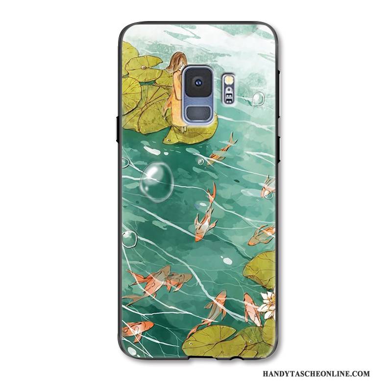 Hülle Samsung Galaxy S9 Kreativ Karpfen Persönlichkeit, Case Samsung Galaxy S9 Schutz Handyhüllen Chinesische Art