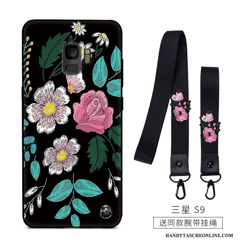 Hülle Samsung Galaxy S9 Kreativ Schlank Schwarz, Case Samsung Galaxy S9 Silikon Handyhüllen Nubuck