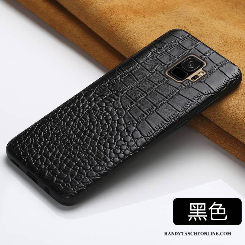 Hülle Samsung Galaxy S9 Leder Anti-sturz Persönlichkeit, Case Samsung Galaxy S9 Taschen Schwarz Schlank