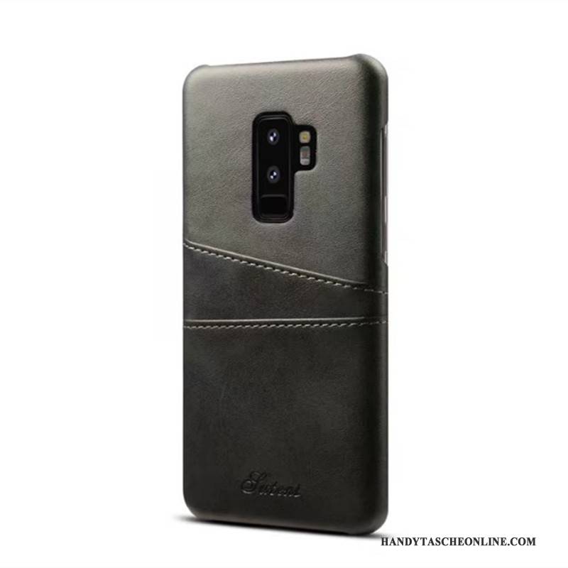 Hülle Samsung Galaxy S9 Leder Mini Handyhüllen, Case Samsung Galaxy S9 Lederhülle Karte Gelb