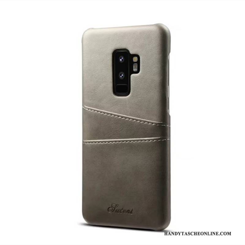 Hülle Samsung Galaxy S9 Leder Mini Handyhüllen, Case Samsung Galaxy S9 Lederhülle Karte Gelb