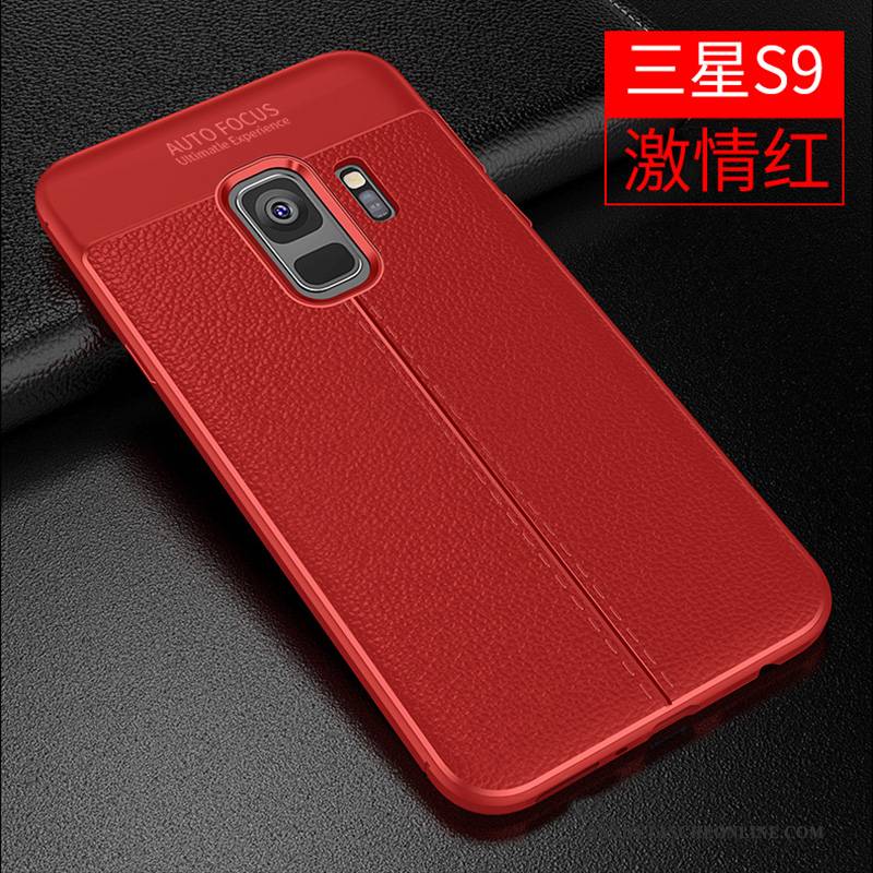 Hülle Samsung Galaxy S9 Leder Muster Trend, Case Samsung Galaxy S9 Schutz Rot Handyhüllen