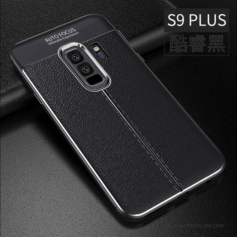 Hülle Samsung Galaxy S9+ Leder Trend Anti-sturz, Case Samsung Galaxy S9+ Weiche Dunkelblau Handyhüllen