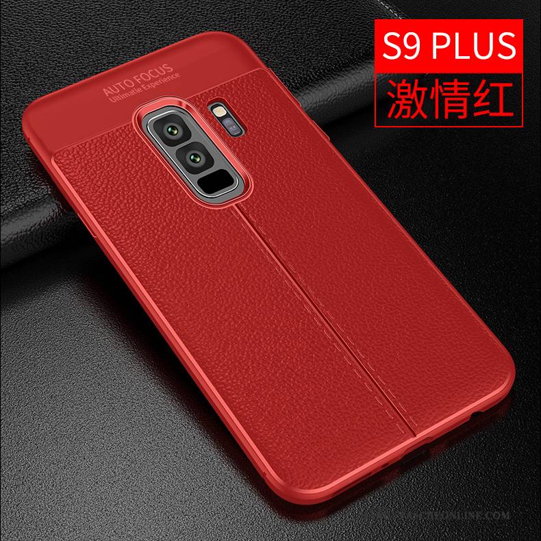 Hülle Samsung Galaxy S9+ Leder Trend Anti-sturz, Case Samsung Galaxy S9+ Weiche Dunkelblau Handyhüllen