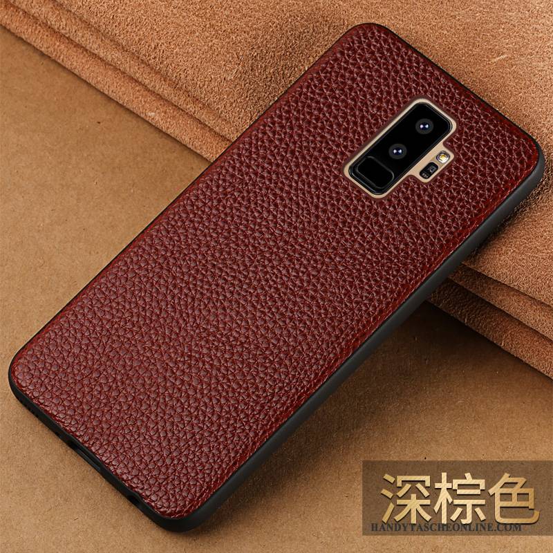 Hülle Samsung Galaxy S9+ Lederhülle Handyhüllen Dunkel, Case Samsung Galaxy S9+ Kreativ Persönlichkeit Schlank