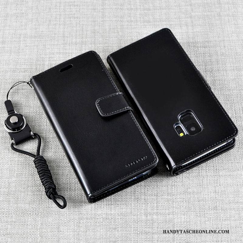 Hülle Samsung Galaxy S9 Lederhülle Lichtfarbe Handyhüllen, Case Samsung Galaxy S9 Silikon Grün