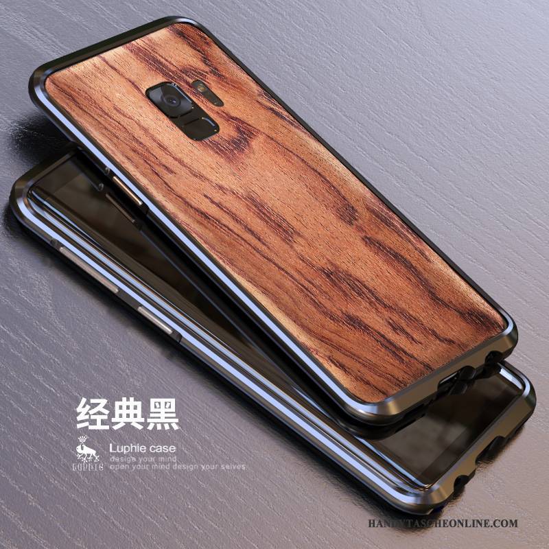 Hülle Samsung Galaxy S9 Metall Holz Nubuck, Case Samsung Galaxy S9 Schutz Handyhüllen Hintere Abdeckung